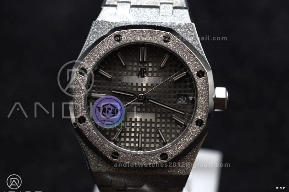 Royal SA3120 SS Oak 37mm Edition on APSF 1:1 Dial Clone Grey Frosted 15454 Best Bracelet SS Textured Super 0516